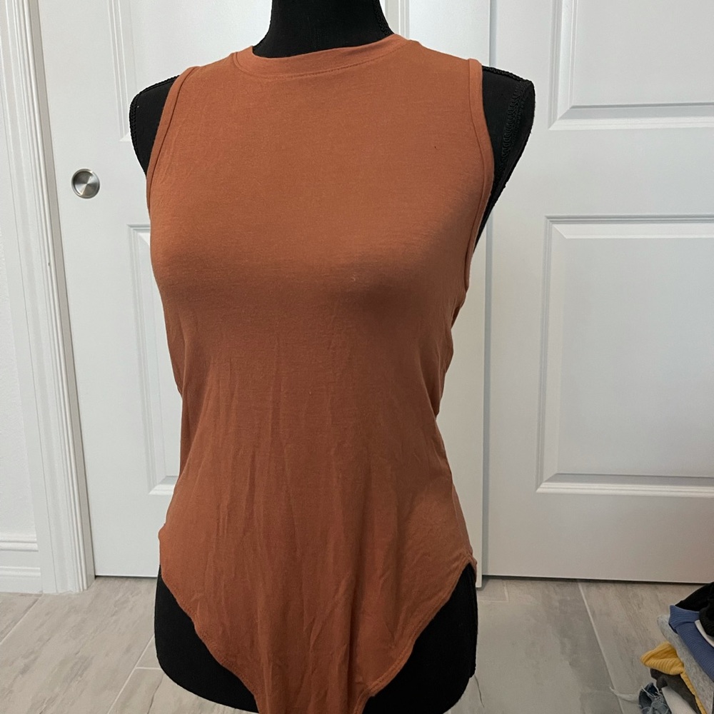 Forever 21 Brown High Neck Body Suit